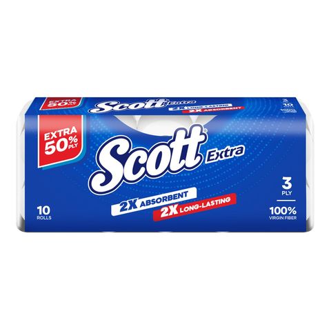 Scott Extra Bath Tissues 3 Ply 10 x 180 Sheets
