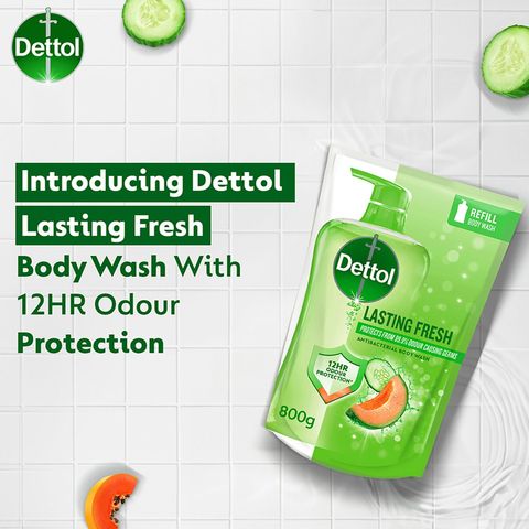 Dettol Lasting Fresh Shower Gel Body Wash Refill 800ml