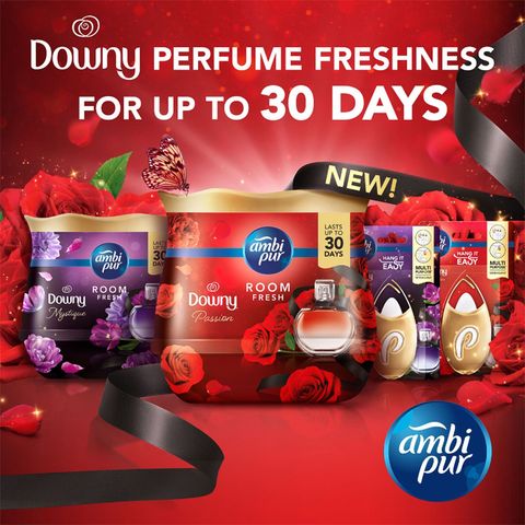Ambi Pur Air Freshener Gel Room Fresh Downy Mystique Premium Parfum 2 x 180g