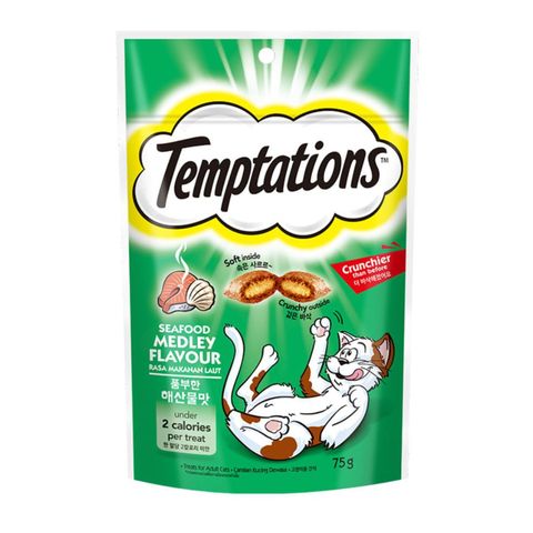 Temptations Cat Snack Adult Seafood Medley 75g