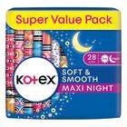 Kotex Soft & Smooth Overnight 28cm Non Wing Pad 16 x 2 Packets - 83645