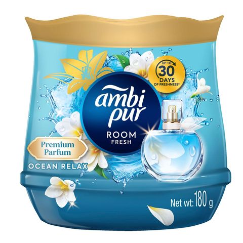 Ambi Pur Air Freshener Gel Room Fresh Ocean Relax Premium Parfum 180g