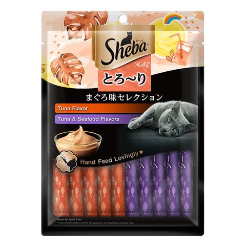 Sheba Melty Cat Treats Adult Cat Tuna & Tuna & Seafood Flavors 20 x 12g