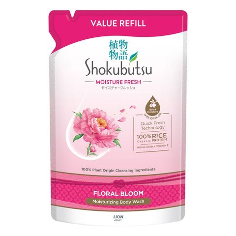 Shokubutsu Moisture Shower Foam Floral Bloom Refill 800g