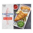 M&S Food 4 Battered Cod 500g