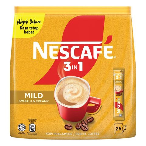 Nescafe 3 in 1 Mild Milky & Light Coffee (Sticks) 25 Pieces