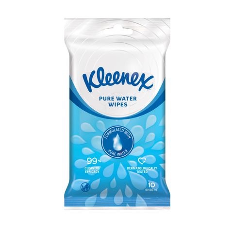 Kleenex Pure Water Wipes 3 x 10 Sheets
