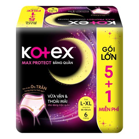 Kotex Overnight Panties (L-XL) 6 Pieces