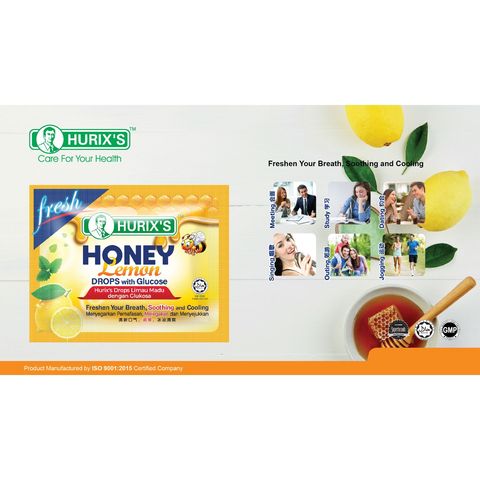 Hurixs Honey Lemon Drops with Glucose 6pcs