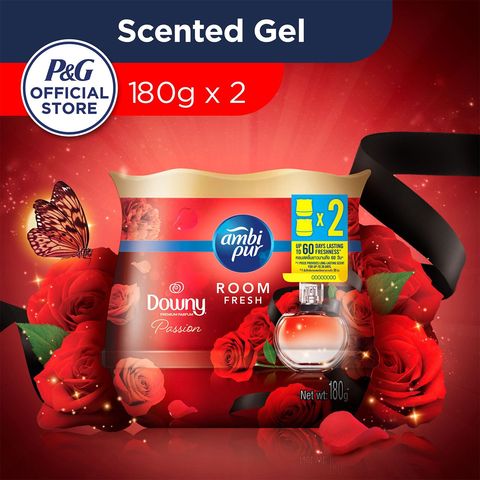 Ambi Pur Air Freshener Gel Room Fresh Downy Passion Premium Parfum 2 x 180g
