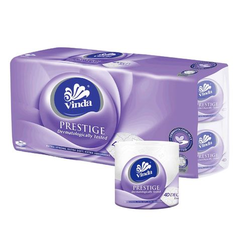Vinda Prestige 4D Deco Embossed Toilet Tissue 8 Rolls