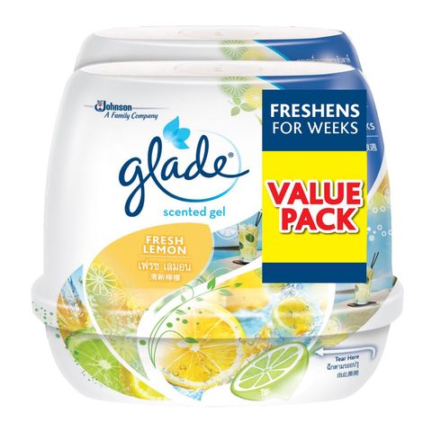 Glade Room Air Freshener Scented Lemon Gel Twin Pack 2 x 180g