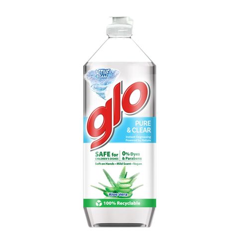 Glo Dishwashing Liquid Pure & Clear Aloe Vera Dishwashing 800ml
