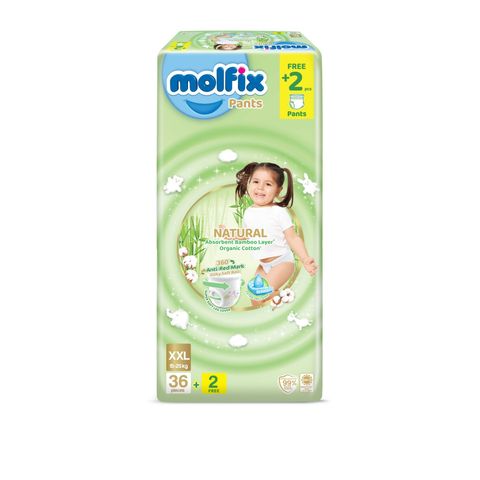 Molfix Natural Pants XXL Jumbo Pack 36pcs + 2pcs