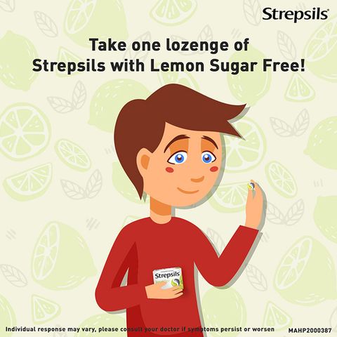 Strepsils Lemon Sugar Free Lozenges 6 Pieces