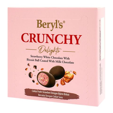 Beryl's Crunchy Delights Strawberry White Chocolate Biscuit Ball with Milk Chocolate 60g