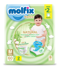 Molfix Natural Pants M Jumbo Pack Pack 60pcs + 2pcs