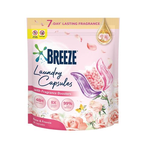 Breeze Fragrance Beads Capsule Detergent Rose & Freesia 36 Pieces