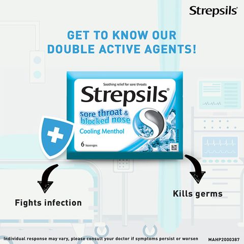 Strepsils Cooling Menthol Lozenges 6 Pieces