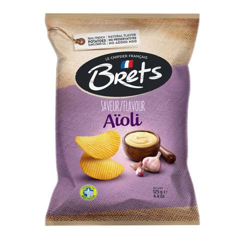 Brets Potato Crisps with Aioli Garlic Sauce Flavor 125g
