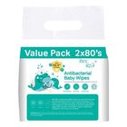 Bzu Bzu Antibacterial Baby Wipes Value Pack 2 x 80 Pieces - 1006503