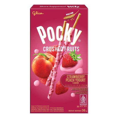 Pocky Crushed Fruits Strawberry Peach Yogurt 38g