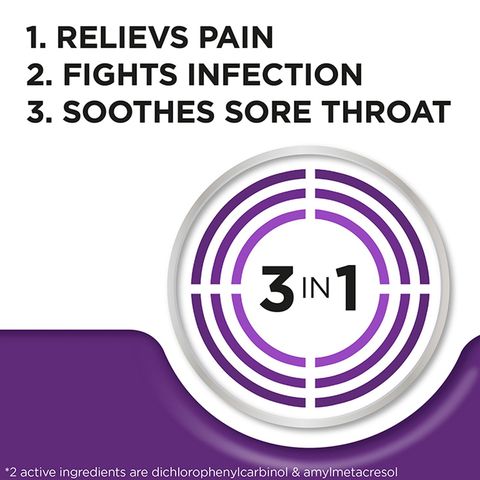 Strepsils Lozenges Max Triple Action Blackcurrant 16 Pieces