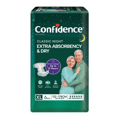 Confidence Classic Night Tape Adult Diaper (XL) 6 Pieces