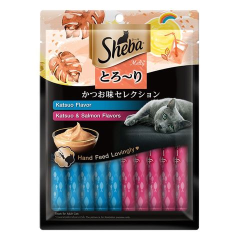 Sheba Melty Cat Treats Adult Cat Katsuo & Katsuo & Salmon Flavors 20 x 12g