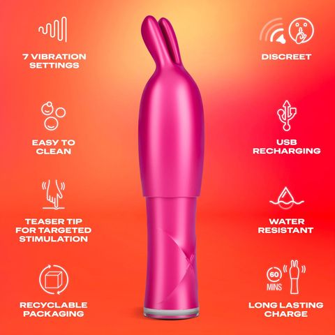 Durex Play Vibe & Tease 2 in 1 Vibrator and Teaser Tip Adult Toy 1pc