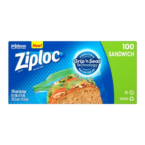 Ziploc Bpa Free Food Sandwich Storage Bags 100 Pieces