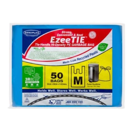 Sekoplas Ezee Tie Garbage Bag Pack 50 Pieces