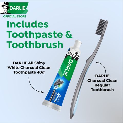 DARLIE All Shiny White Charcoal Clean�Travel�Kit (Whitening Toothpaste & Toothbrush) 40g