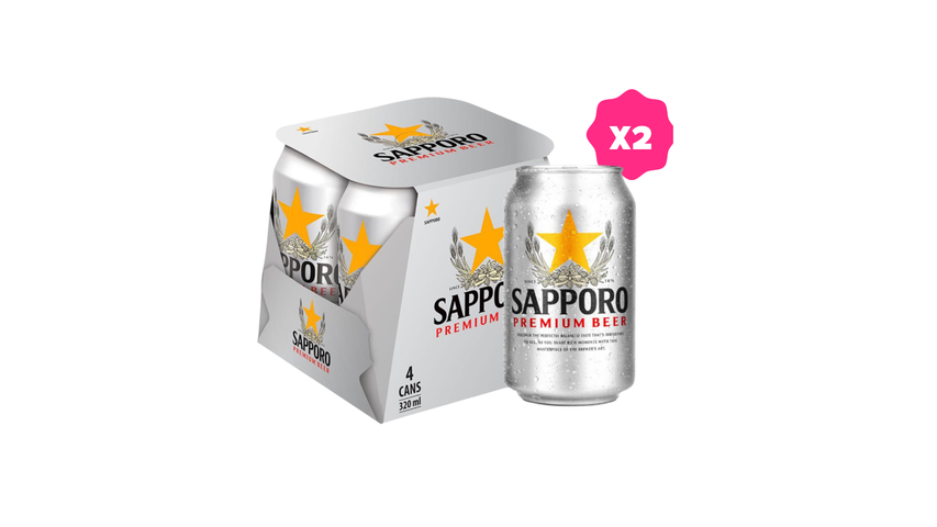 Sapporo Lager Beer Can (Alcohol) 8s x 320ml