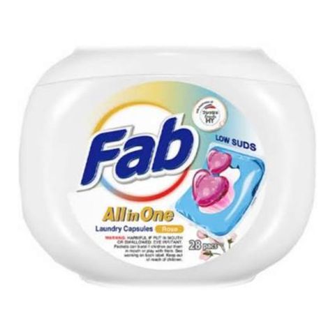 Fab All in One Low Suds Capsules Rose 28 x 10ml