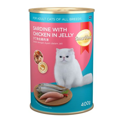Smartheart Cat Can Sardine with Chicken in Jelly 400g
