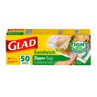 Glad Sandwich Zipper Bags 50 Pieces