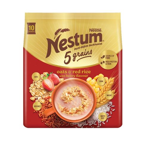 Nestum 3in1 Oats & Red Rice with Berry Flavour 10 x 32g