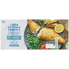 M&S Food 2 Beer Battered Haddock 355g