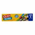 Glad Zip Slide Bags Large 8 Pieces