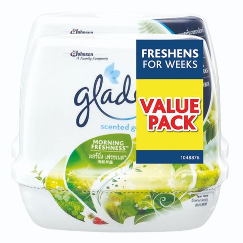 Glade Room Air Freshener Scented Morning Freshness Gel Twin Pack 2 x 180g