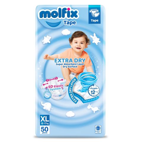 Molfix Extra Dry Tape XL Super Jumbo Pack 50pcs