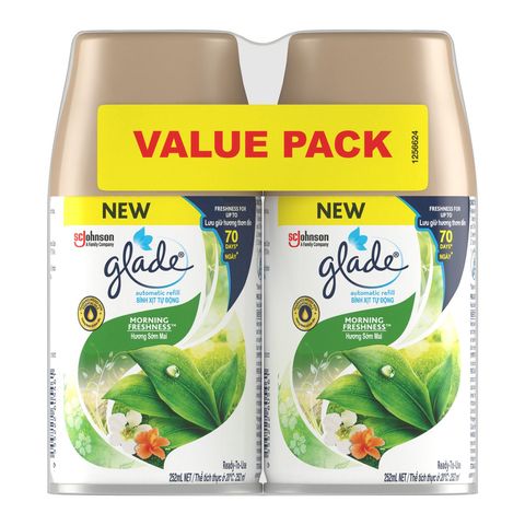 Glade Room Air Freshener Automatic Morning Freshness Spray Refill Twin Pack 2 x 252ml