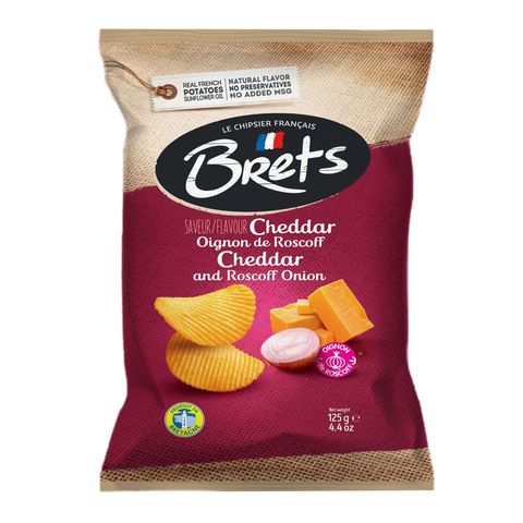 Brets Potato Crisps with Cheddar & Ruscoff Onion Flavor 125g