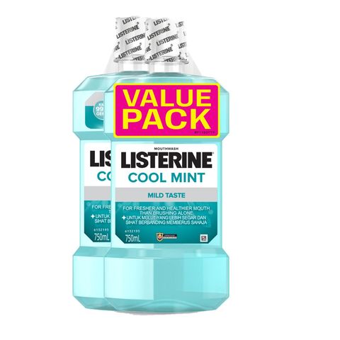 Listerine Mouthwash Cool Mint Mild Taste (Twin Pack) 2 x 750ml