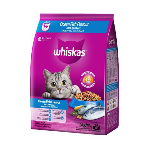 Whiskas Cat Food Dry Adult Ocean Fish 3kg