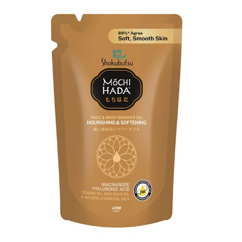 Shokubutsu Mochi Hada Shower Oil Nourising & Softening Refill Pack 450ml