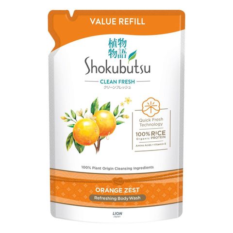 Shokubutsu Clean Fresh Shower Foam (Orange Zest) Refill | 850 g