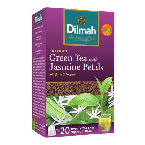 Dilmah Green Tea Tag Tea Bags Jasmine Green Tea (20 Pieces) 30g