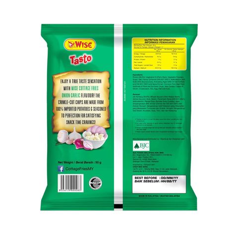 Wise Cottage Fries Onion Garlic Potato Chips | 65 g
